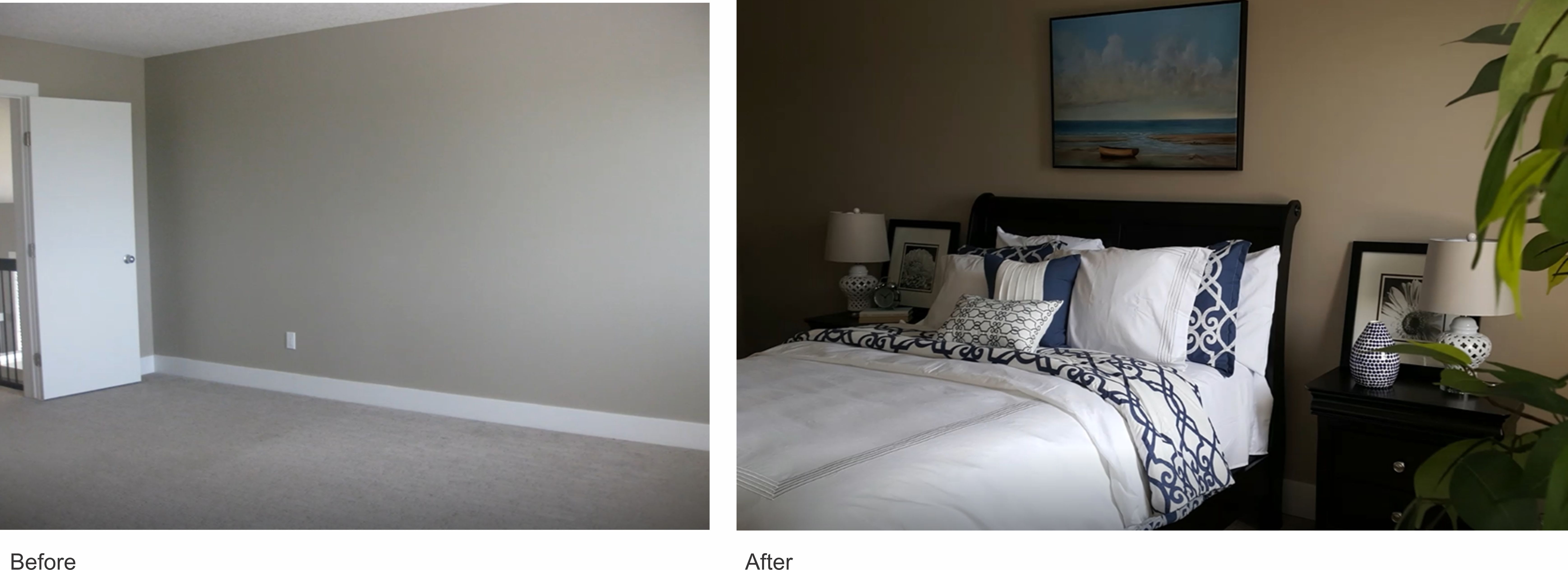 before and after staging - vacant property
